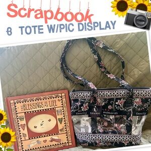 Floral Black Tote Bag & ScrapBook